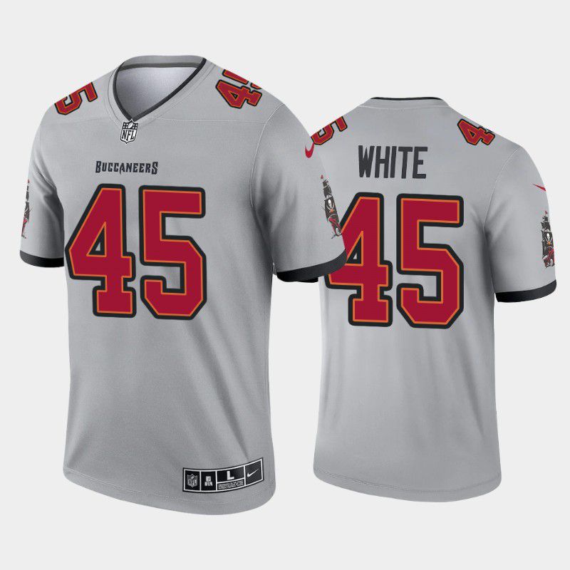 Men Tampa Bay Buccaneers #45 Devin White Nike Gray Inverted Legend NFL Jersey